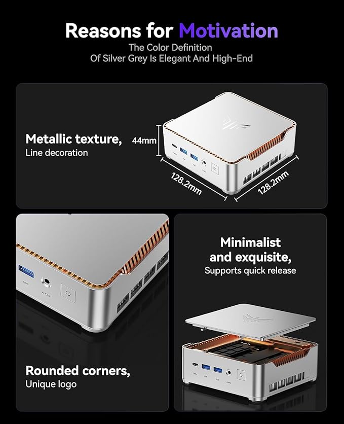 KAMRUI Hyper H2 Mini Gaming PC, in-tel Core i9-11900H 32GB RAM 1TB SSD Mini - Image 7