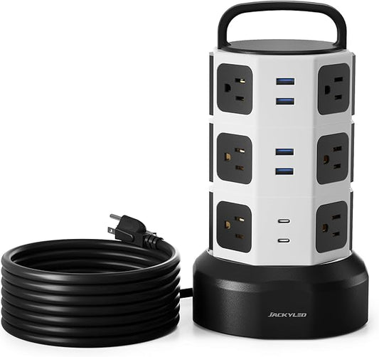 Power Strip Tower Surge Protector, JACKYLED 1625W 13A Outlet Surge Electric by JACKYLED