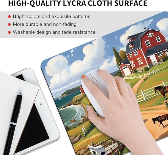 Beach House Square Mouse pad, Waterproof, Anti Slip Rubber Base, Computer Mouse - Image 3