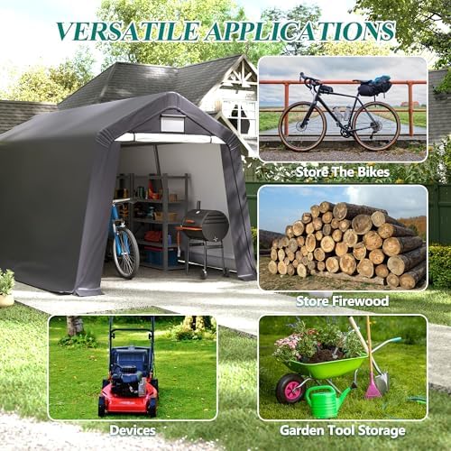 gartoo 8' x 14' outdoor storage shelter shed on a desk or shelf