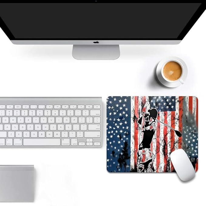 Golf Flag Square Mouse pad, Waterproof, Anti Slip Rubber Base, Computer Mouse - Image 6
