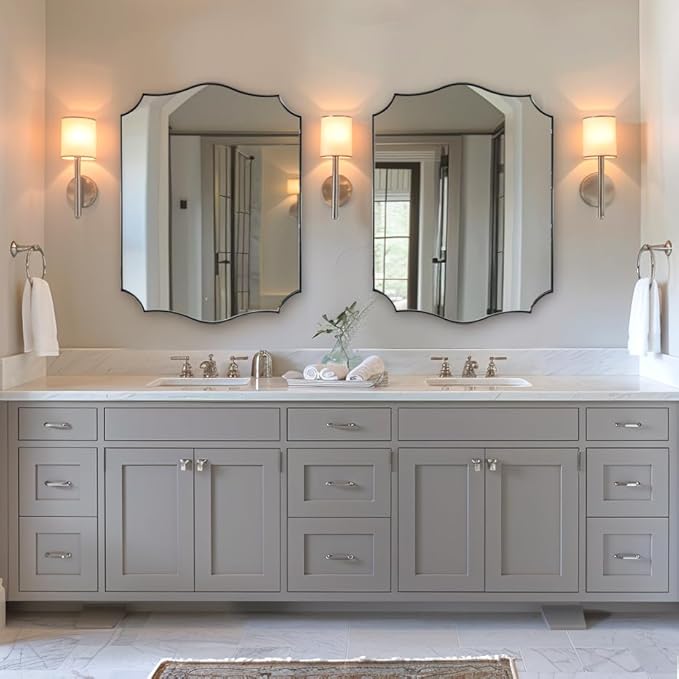 ANDY STAR Chrome Bathroom Mirror, 22x30 Inch Polished Nickel Vanity Mirror - Image 3