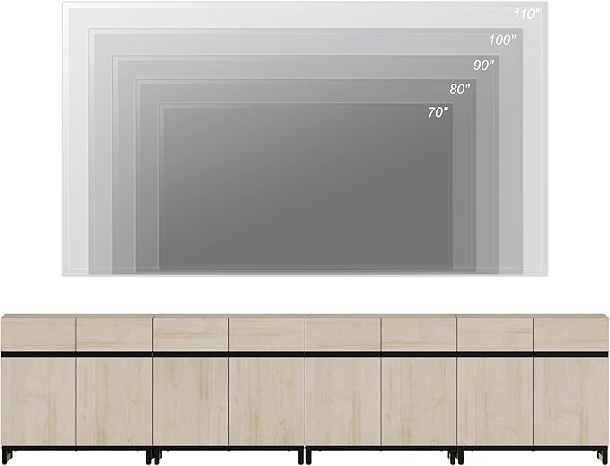 WAMPAT Modern TV Stand for TVs up to 120 inch, 4 in 1 Wood Entertainment Center - Image 5