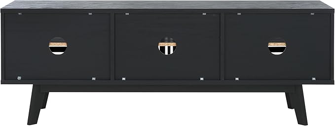 SAFAVIEH ESMA TV Stand for up to 65" Flatscreen – Black, Sliding Doors - Image 4