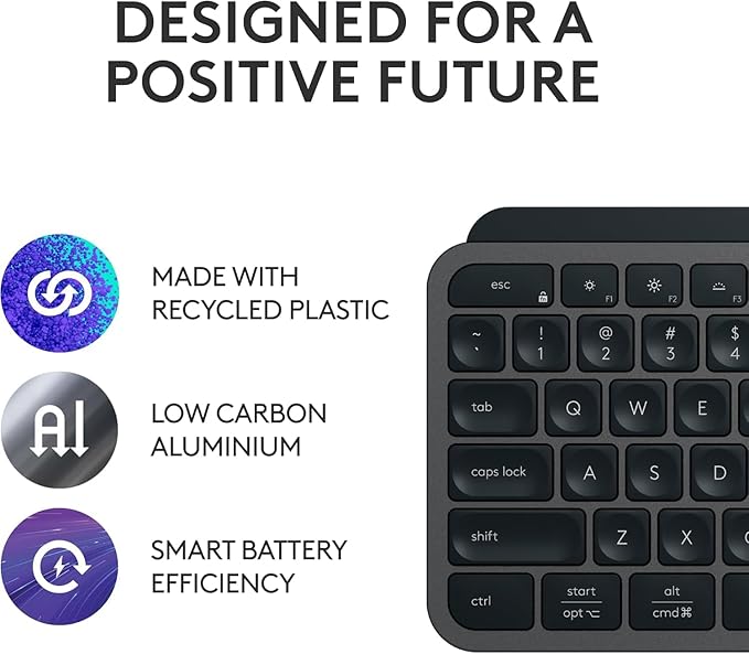 Logitech MX Keys S Wireless Keyboard, Low Profile, Fluid Precise Quiet Typing - Image 8