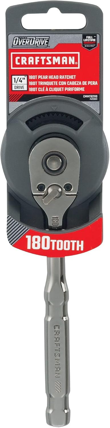 CRAFTSMAN OVERDRIVE 1/4" Drive 180T Pear Head Ratchet (CMMT82110)