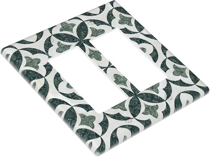 Bvtewkhz Green Luxury Modern Cubic Marble 2 Gang Double Rocker Decorative Light - Image 3
