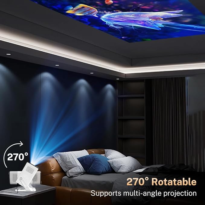 Mini Projector with WiFi 6 and Bluetooth 5.4 Built-in Apps Portable Projector - Image 8