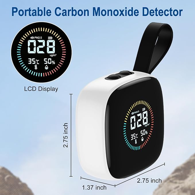 Portable Carbon Monoxide Detector, 3-in-1 Rechargeable Co Monoxide Detector - Image 6