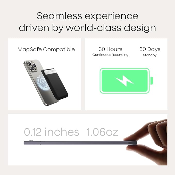 Plaud Note AI Voice Recorder, Voice Recorder w/Case, App Control, Transcribe & - Image 7