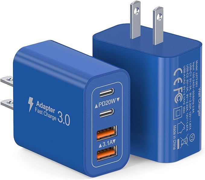 40W USB C Super Fast Charger Cube, 2 Pack PD + QC Charging Block Power Adapter by Dulums