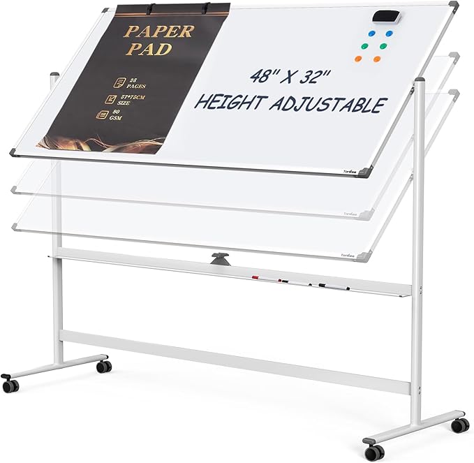 Dry Erase Whiteboard Easel on Wheels by Tankee