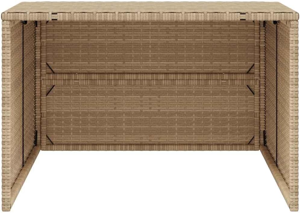vidaxl beige poly rattan robot mower garage on a desk or shelf