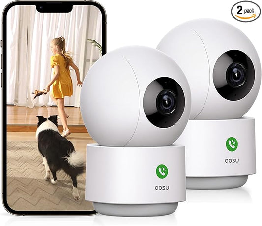 aosu 2K Security Camera Indoor, Baby Monitor Pet Camera One-Touch Call by AOSUSecurityOffical