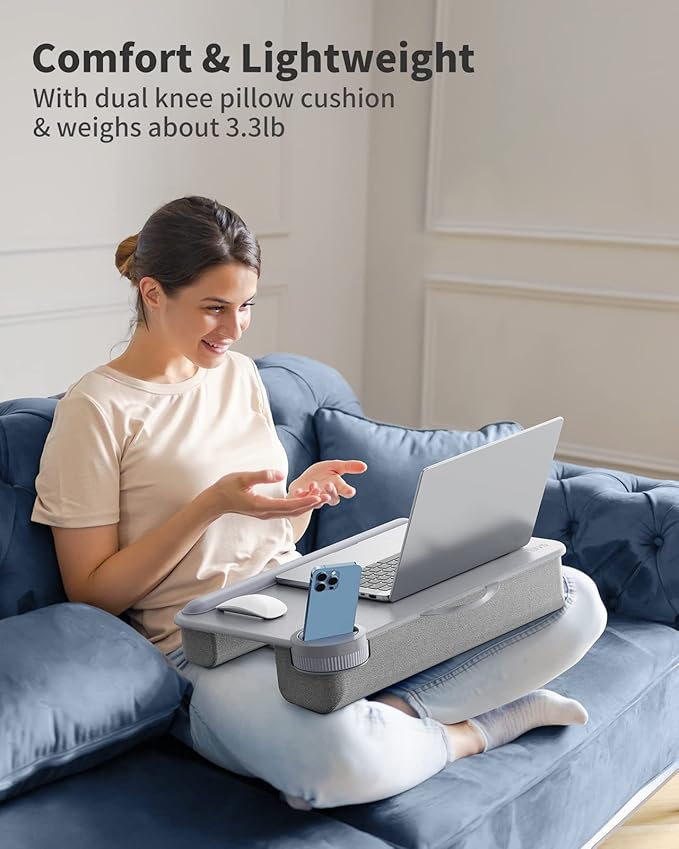 SAIJI Laptop Lap Desk for Bed—Fits Up to 17" Laptops & MacBook, Lightweight - Image 5