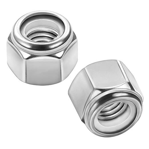 MewuDecor #6 32 Nylon Insert Hex Lock Nuts Locknuts, 304 Stainless Steel 18-8 by MewuDecor+Fastener