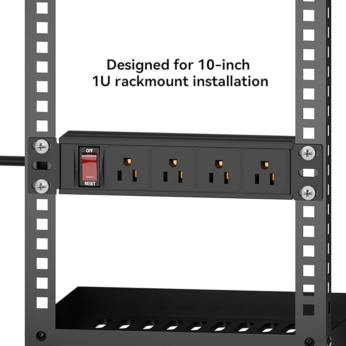 10" Rack PDU- 1U 10-inch Mini Rack Power Distribution Unit - Image 6