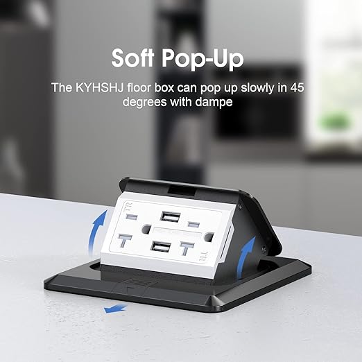 KYHSHJ 4.8A USB Chargers Pop Up Floor Waterproof Electrical Outlet Receptacle - Image 3