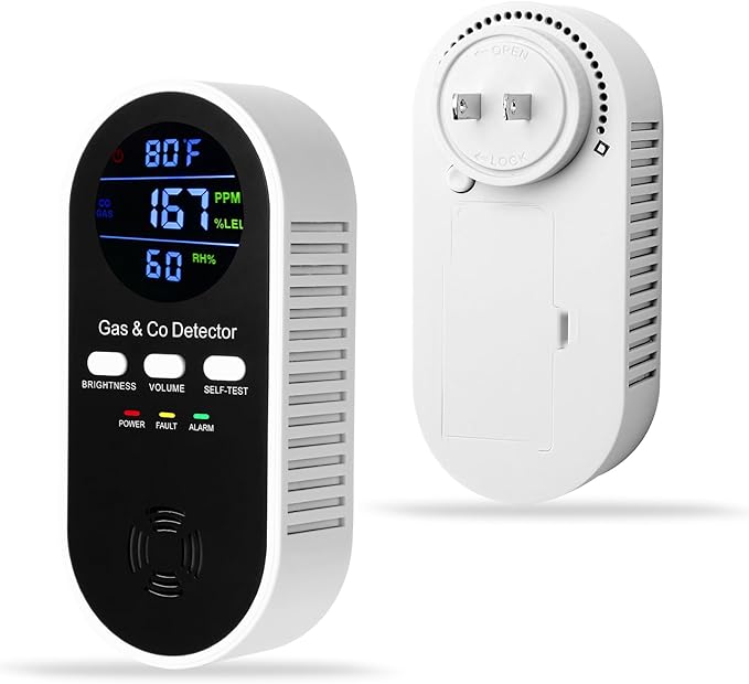 5-in-1 Carbon Monoxide Detector & Natural Gas Leak Alarm, AC-Plug-in CO Alarm & by ProductCategory