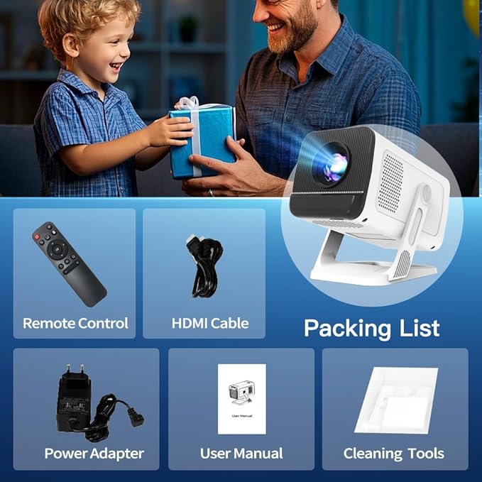 Mini Projector with WiFi 6 and Bluetooth 5.4 Built-in Apps Portable Projector - Image 9
