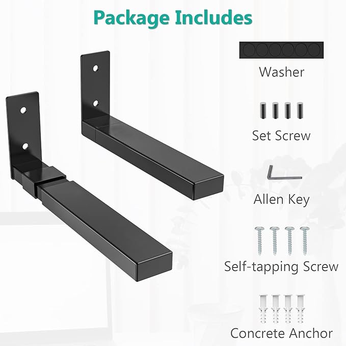 WALI Center Channel Speaker Wall Mount, Universal Soundbar Wall Mount Bracket - Image 7