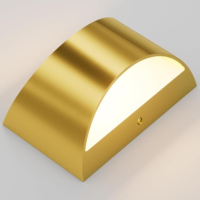 Aipsun Brushed Brass Wall Sconce Indoor Wall Lights Hardwired 1 Pack Up and - Image 7