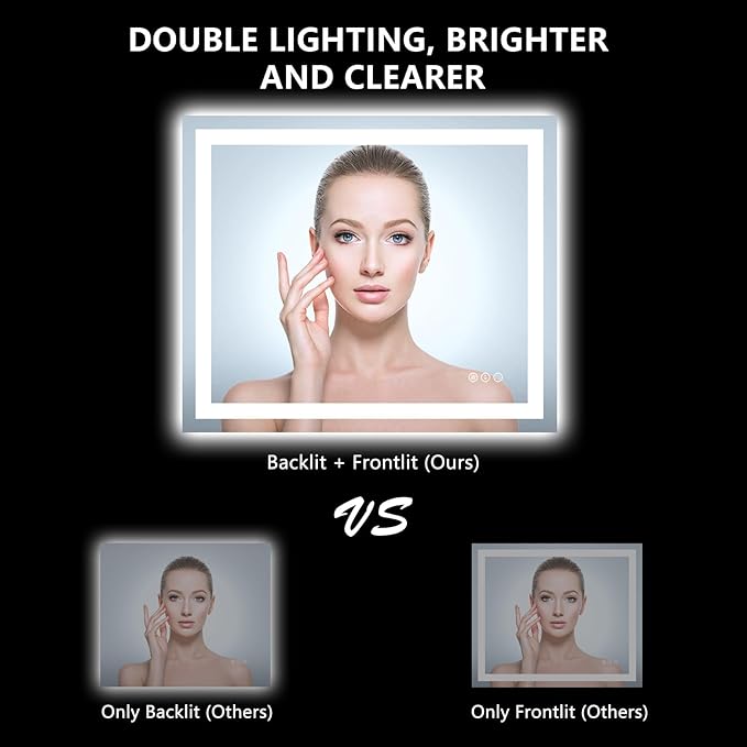 YEELAIT 28x36 Inch LED Bathroom Mirror - Image 3