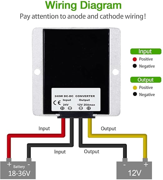 Gebildet DC Voltage Converter Regulator +2 pcs Wire Connecttor DC 24V Step-Down - Image 3