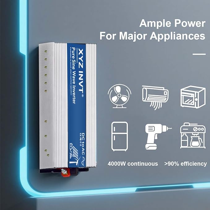 XYZ INVT 4000W Pure Sine Wave Inverter 48V to 120V AC, 8000W Peak Power - Image 2