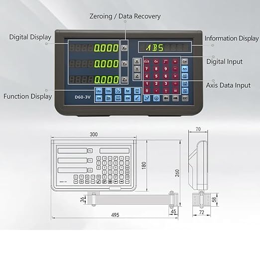 3 axis DRO Digital readout Linear Scale Set - Image 5