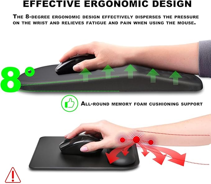 KUOSGM Mouse Pad Wrist Support, Ergonomic Mouse Pad - Image 5