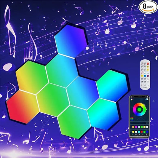 ODISTAR Hexagon Wall Light Panels- Smart APP RGB Hexagonal LED Modular Lights by ODISTAR