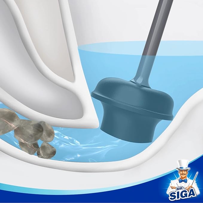 MR.SIGA Toilet Plunger with Holder, Heavy Duty Plunger with Sturdy Handle - Image 4