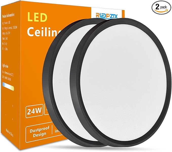 RLEDPZTX Led Flush Mount Ceiling Light, 16 Inch 32w 3480lm, 3000k/4000k/6000k by RLEDPZTX