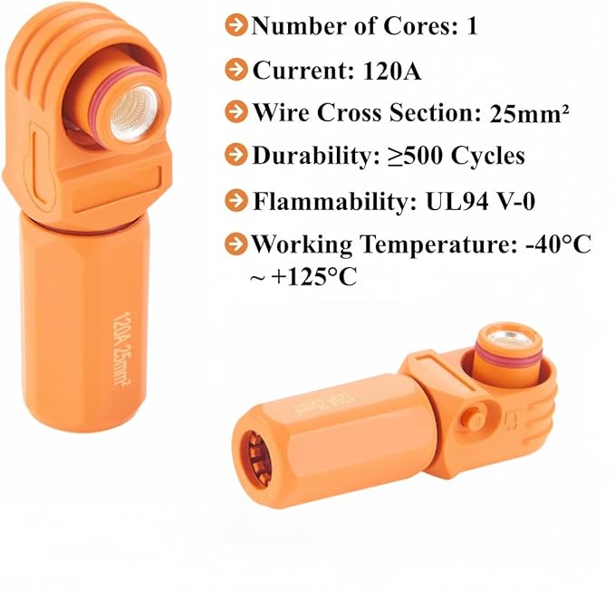 1 Set Battery Energy Storage Connector 120A 25mm² High Current HV Connectors - Image 3