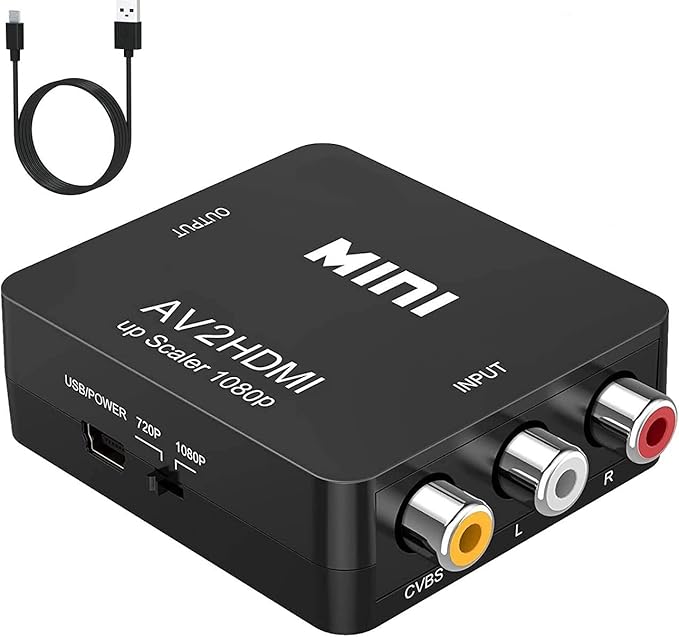 BD&M AV to HDMI Converter, RCA to HDMI Adapter, Composite CVBS Video Audio by BD%26M