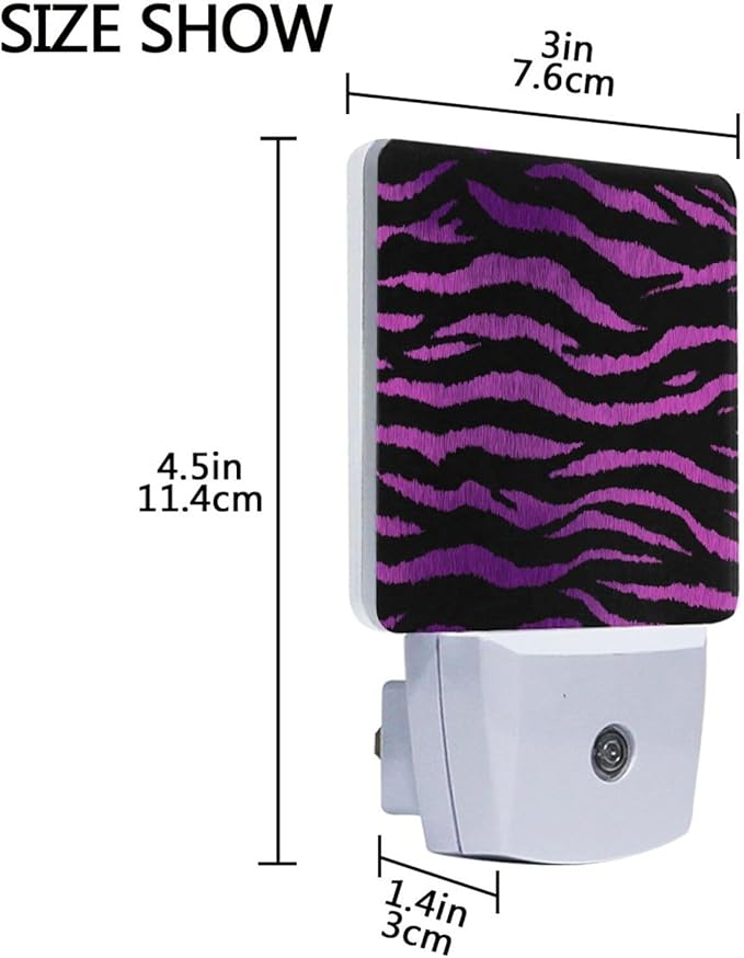 Pigsaly Led Night Light Black Magenta Purple Tiger Stripe Night Light Plug in - Image 3