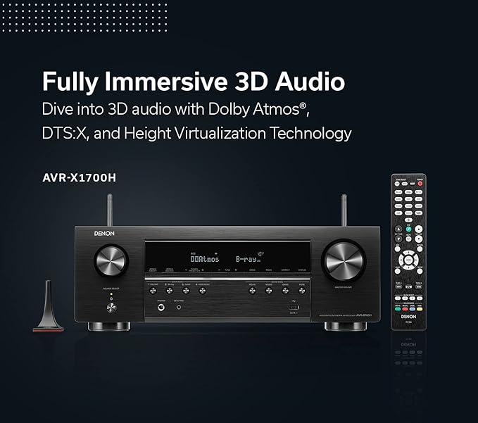 Denon AVR-X1700H 7.2 Channel AV Receiver - 80W/Channel - Image 4