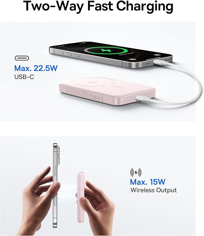 Baseus for MagSafe Portable Charger, Qi2 Certified 15W Wireless Magnetic Power - Image 5