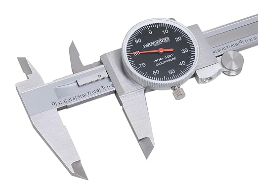 Accusize Industrial Tools 0-6" x 0.001" Dial Caliper, Stainless Steel in Fitted - Image 4