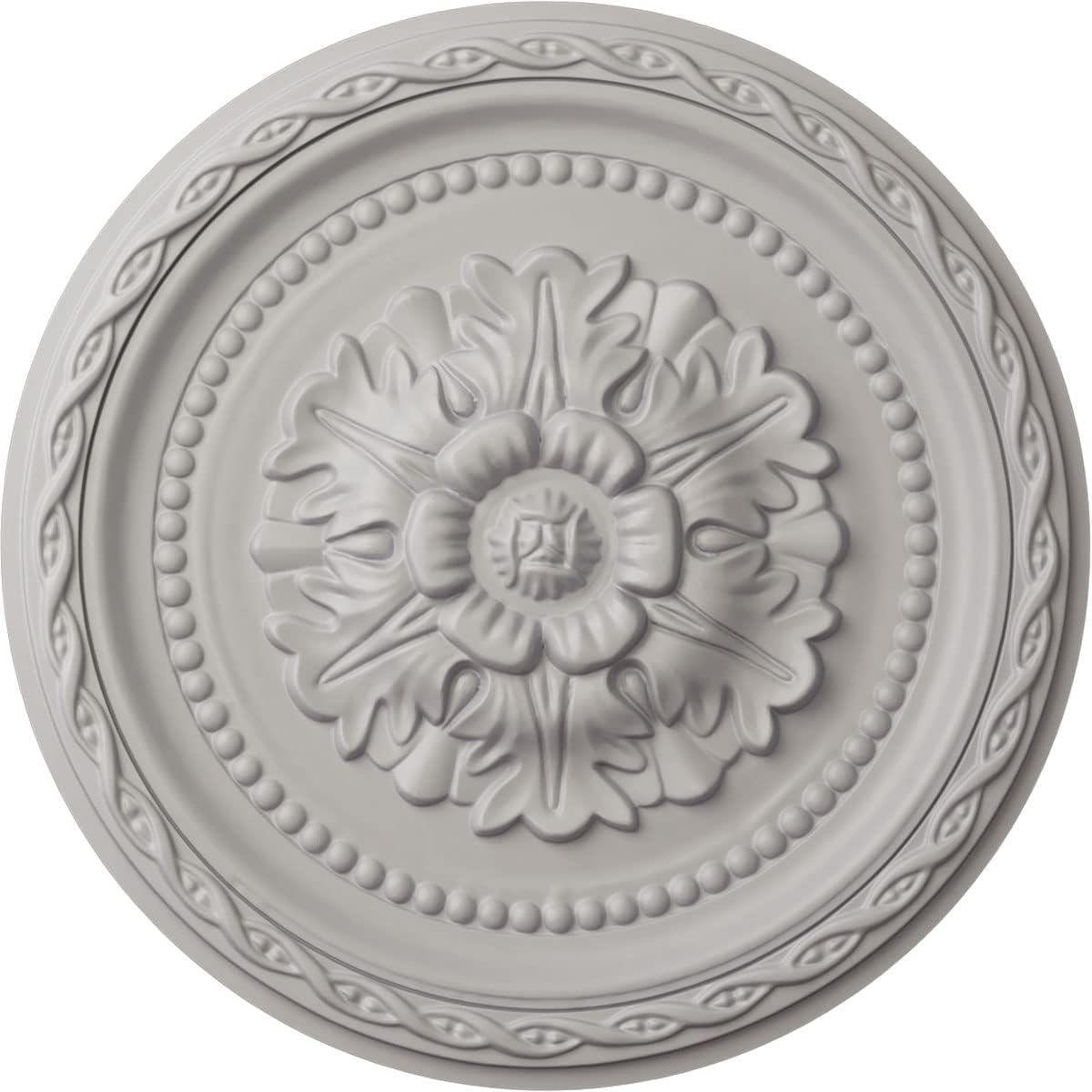 Ekena Millwork CM11PAUWF 11 1/2"OD X 1"P Palmetto Ceiling Medallion, Ultra Pure White