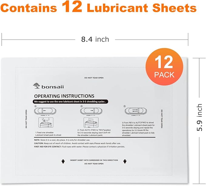 Bonsaii Paper Shredder Lubricant Sheets - Image 2
