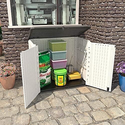 horizontal outdoor garden storage shed for backyards and, side view