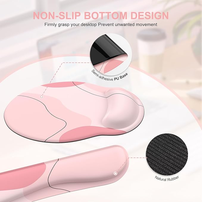 iCasso Large Gaming Mouse Pad Wrist Support Set, Desk Mat, 4in1 XXL Mousepad + - Image 5