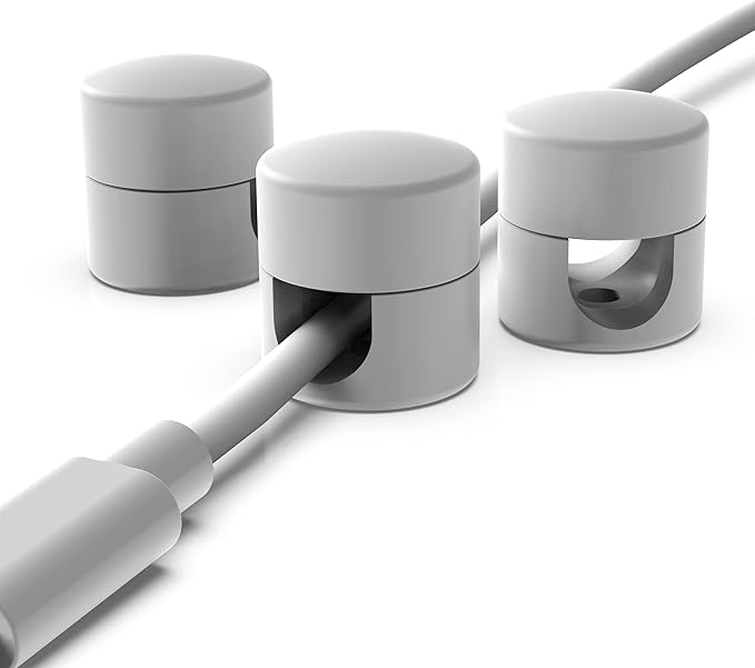 ICONIT Cable Anchors for Desk Organization White | Premium Aluminum Cord - Image 2