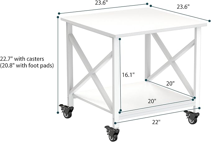 TQQDCI Printer Stand, 23.6 x 23.6 Inches Large Printer Stand - Image 6