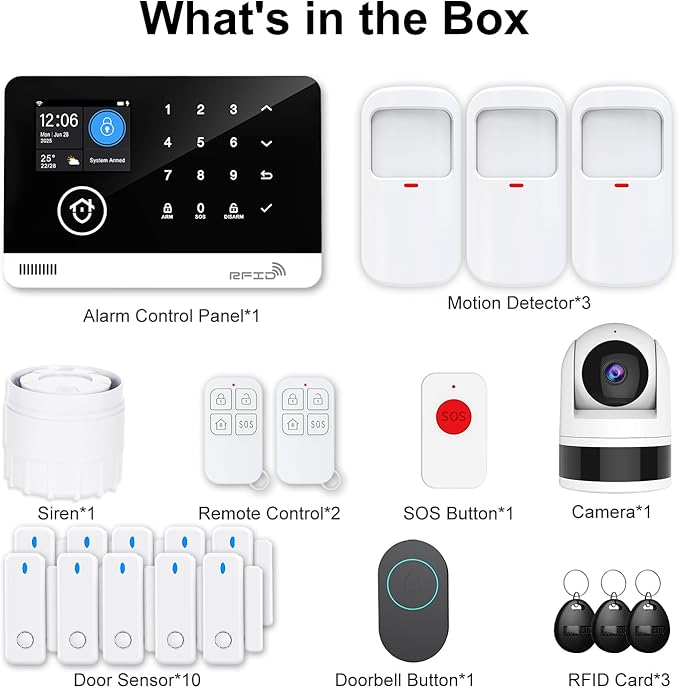 Home Alarm System with Camera, 23 Pieces Wireless WiFi/GSM SMS Home Security - Image 8