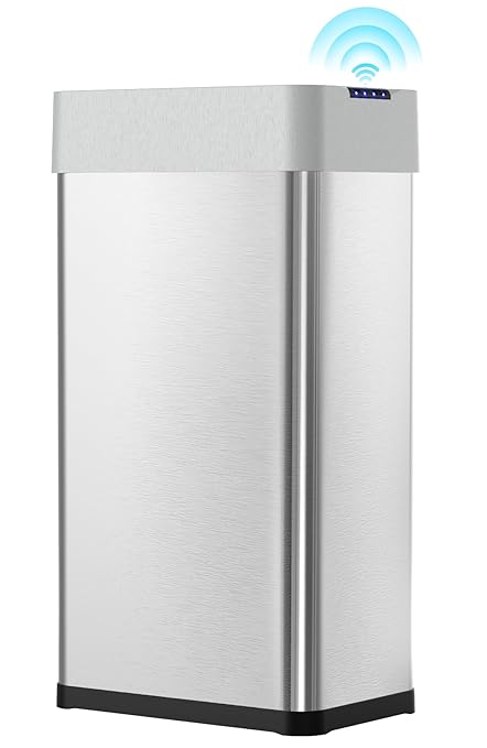 Arlopu 21.1 Gal Automatic Trash Can, 80L Stainless Steel Motion Sensor Garbage - Image 8
