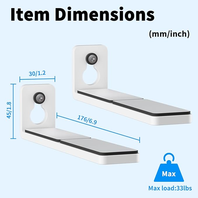 suptek Universal Soundbar Wall Mount Shelf – Wall Mount Bracket - Image 8