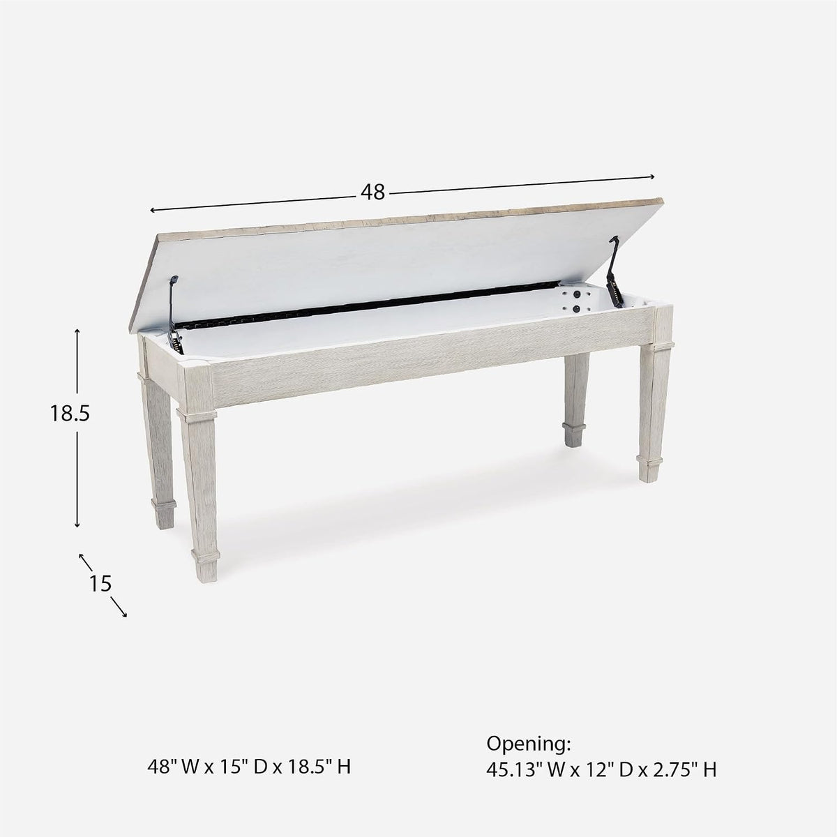 signature design by ashley skempton farmhouse storage bench, close-up detail